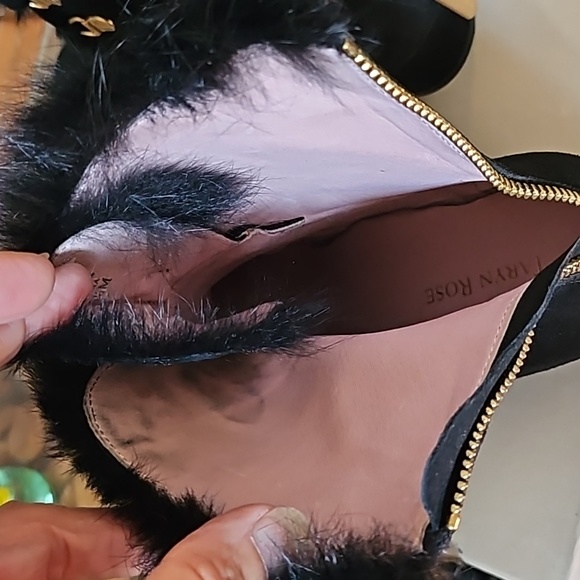 Taryn Rose Forsters Black Kid suede FUR boots zippered size 6.5 M with box - Picture 5 of 13